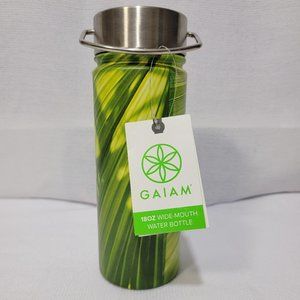 Gaiam 18oz Wide Mouth Water Bottle-Stainless Steel-Insulated-Leakproof-Green NWT